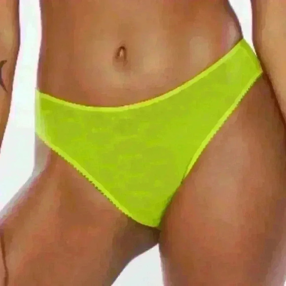 ๐ NWT ๐ Savage x Fenty Flocked Logo Brazilian Panty, Acid Lime, Size Small - Picture 6 of 8
